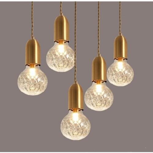 Golden Single Head Small Pendant Lamp Nordic Bedroom Lamps Bedside Pendant Light For Home Lighting G9 Suspension Lamp AC85-265V