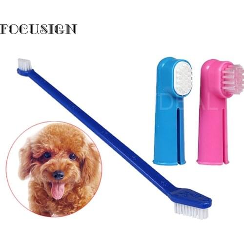 Cat Pet Toothbrush Set Dog Puppy Toothbrush Two-head Tooth brush 2 Brush Head Pets Accessories Cat Pet Grooming Hygiene