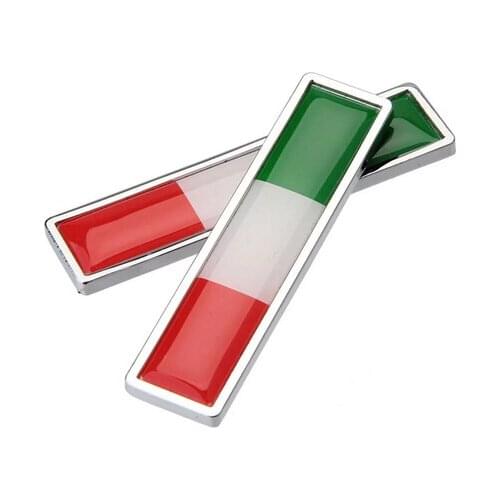 1 Pair Italy Flag Auto Emblem Badge Motorcycle Decals Fairing Metal Stickers Car Accessories