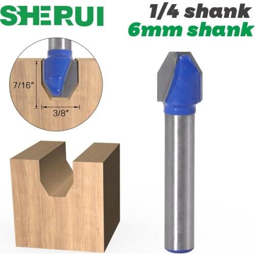 1Pc 90 Degree 1/4″ Shank 6MM SHANK Woodworking Tenon Milling Cutter Tool Drilling Milling For Wood Carbide Alloy