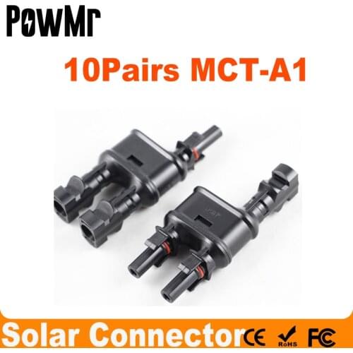 10 Pairs Solar PV Branch Connectors Solar Energy Adapter Solar Panel T/ Y Branch Cable Splitter Coupler Combiner MFF FMM