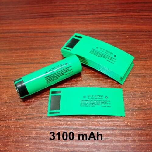 100pcs/lot 18650 lithium battery package casing battery skin PVC heat shrinkable film battery cover 3100MAH
