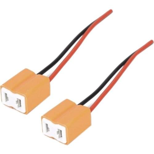 2Pcs H7 Ceramic Led Bulb Socket Holder H7 Headlight Ceramic Plug Adapter Extension Copper Cable H7 Bulb Connector