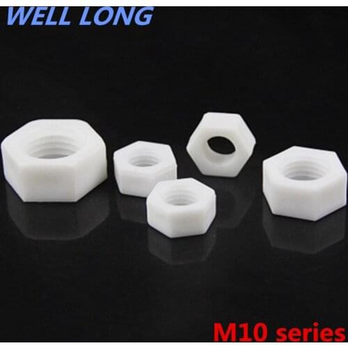 20pcs/lot PP Plastic Hex Nut Insulated Plastic Nut Nylon Nut,M10