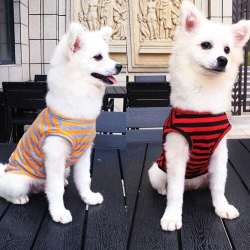 3 Classic Stripes Dog Clothing Poodle Bichon Pomeranian Polyester Vest for Spring Summer Dogs Puppy Thin Clothes Pet Supplies
