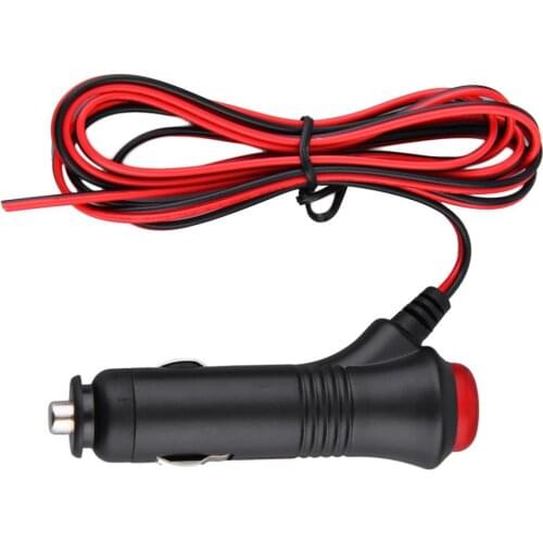 50pcs 12V 24V High Quality Male Car Cigarette Lighter Socket Plug Connector On Off Switch 1m Universal
