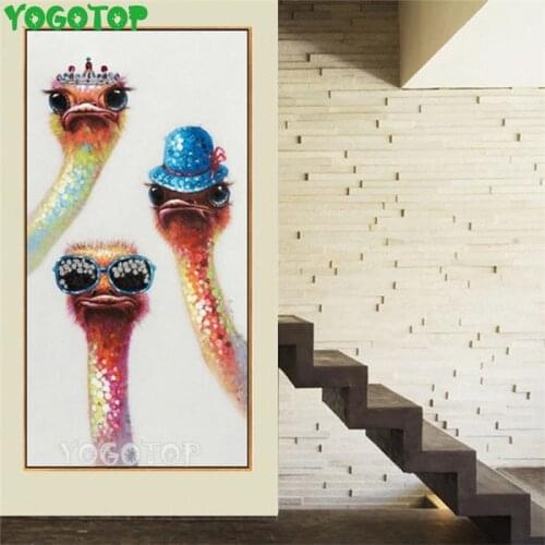 5D DIY Diamond Painting modern art animal cool Funny bird Ostrich cross stitch mosaic square round diamond embroidery YY4838