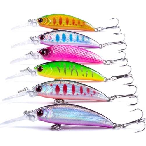 6pcs minnow swimbait 7Cm 6g Hot fishing lures Tungsten weight system wobbler model crank bait pesca carp fishing tackle
