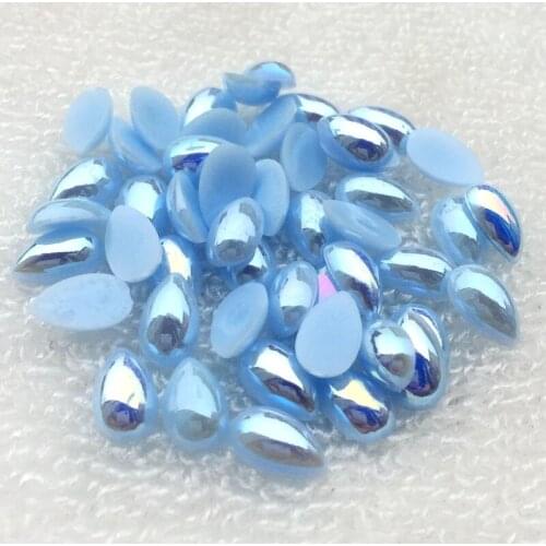 800pcs/lot 6*10mm AB resin water drop rhinestones Flat-back wedding decoration D483*5