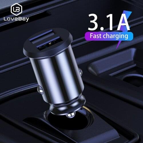 Lovbay Dual Usb Charger Car Mini For Mobile Phone Tablet GPS 3.1A Fast Charger Car- Charger Car Phone Charger Adapter in Car
