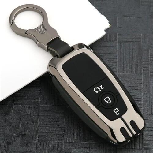 Galvanized Alloy Car Key Case Cover For Ford Fusion Mustang Explorer F150 F250 F350 2017 2018 EcoSport Edge S-MAX Ranger Mondeo