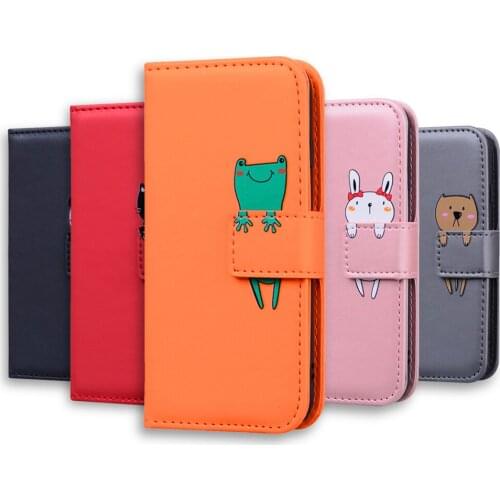 Cartoon Animal Case For Huawei Y7 / Y7 Prime 2018 Enjoy 8 Nova 2 Lite Leather Wallet Full Phone Case for Huawei Honor 7C Cover