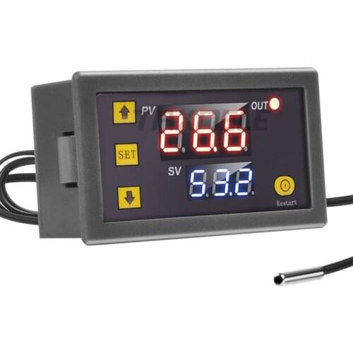 W3230 DC 12V 24V 110V-220V AC Digital Temperature Controller LED Display Thermostat With Heating Cooling Control Instrument