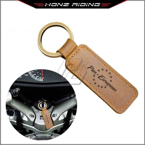 For Honda ST1100 ST1300 Pan European Keyring Motorcycle Cowhide Keychain Key Ring