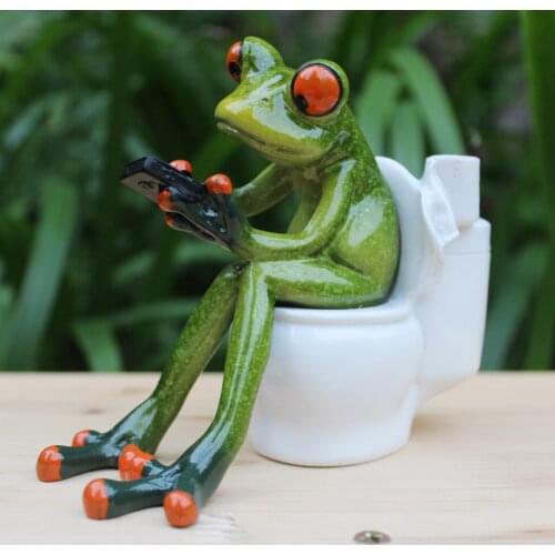 Home Decorative Kawaii Yoga Frogs Figurine Kids Toy Modern Resin Home Sculpture Resin Model Animal Crafts Decor Gifts