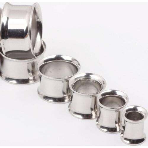 Mix 4-16mm 7 size 200pcs/lot stainless steel double flare ear plug flesh tunnel piercing body jewelry