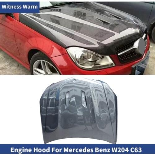 FRP/Carbon Fiber Hood Engine Bonnet for Benz 2012 2013 2014 W204 C63 AMG C180 C200 C220 C230 C250 C280 C300 C350