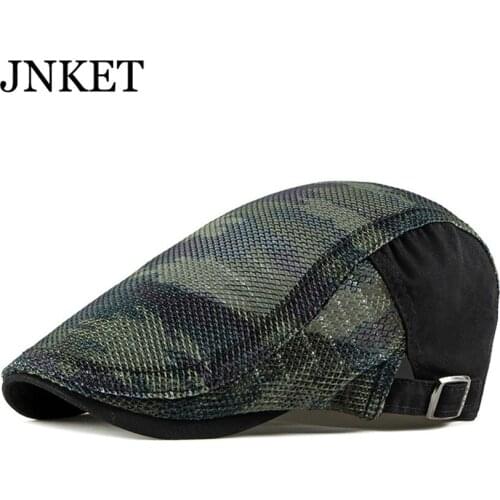JNKET New Spring Summer Unisex Camouflage Berets Hat Peaked Cap Casual Duckbill Cap Outdoor Sports Sunhat Summer Hat Mesh Cap