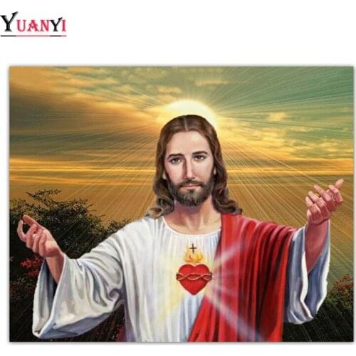 Full Round Diamond Painting Cross Stitch Religion Jesus Icon Holy light Full Square Diamond Mosaic 5D DIY Diamond Embroidery