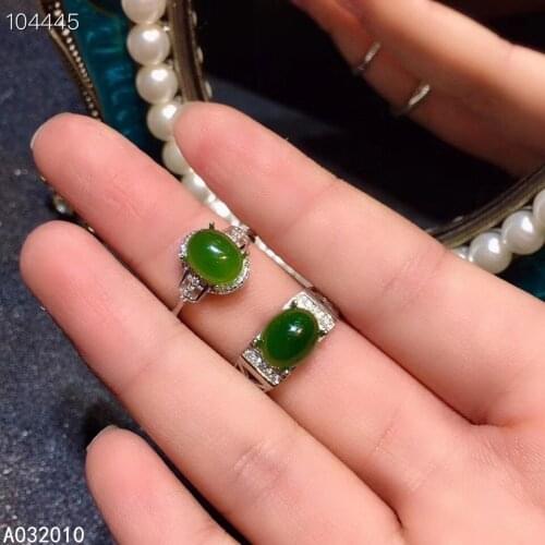 KJJEAXCMY fine jewelry 925 sterling silver inlaid natural Jasper Lovers luxury new women men Couple ring Support test