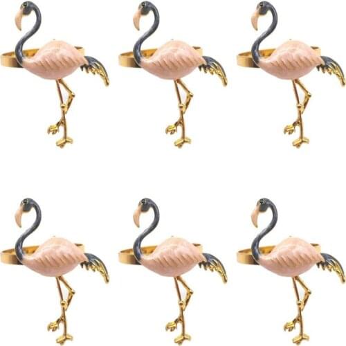 6pcs/lot Western restaurant napkin ring hotel flamingo napkin ring dinner party wedding mouth cloth ring