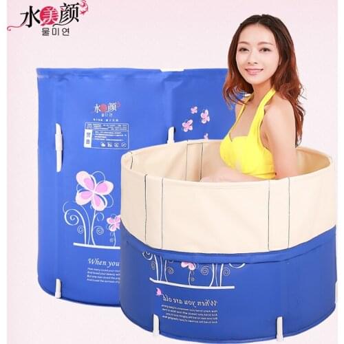 Water can lift beauty folding tub bath bucket adult bathtub thickening plastic inflatable bathtub bath bucket