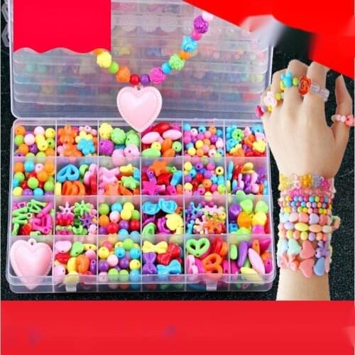 Colorful DIY Bracelet Toys For Girl Jewelry Making Kids Hama Beads Set Educational 3D Puzzle Beads Toys Puzzle