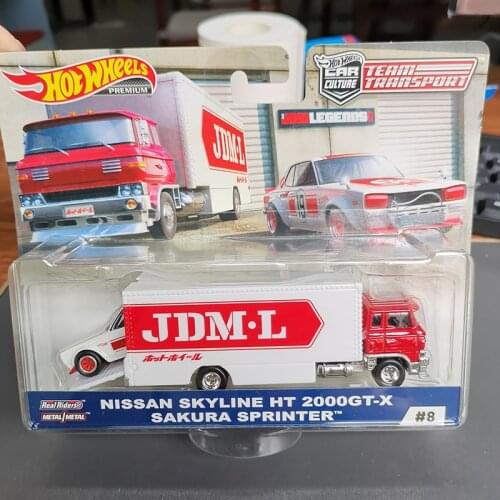 Hot Wheels Car NISSAN SKYLINE HT 2000GT-X SAKURA SPRINTER Car Culture Team Transport Real Riders Metal Diecast Model Car