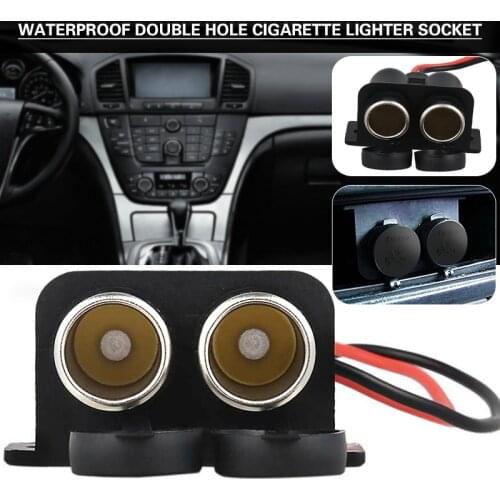 Mayitr 1pc DC 12V Car Auto Cigarette Lighter Double Holder Female Socket Adapter Splitter Dustproof Cover