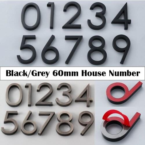 60mm Self Adhesive House Number Sticker For Apartment Plastic Door Plates Home Door Plaque Numbers Signs Mailbox Street Numbers