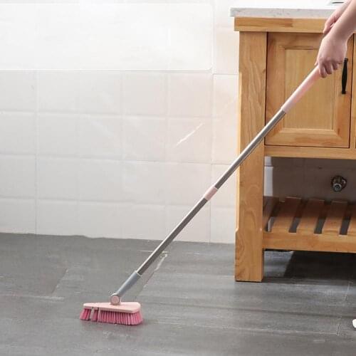 Floor Brush Adjustable Rotatable Brush Head Aluminum Shower Cleaning Brush Supplies for Home Bathroom Kitchen Cleaning Tools Set