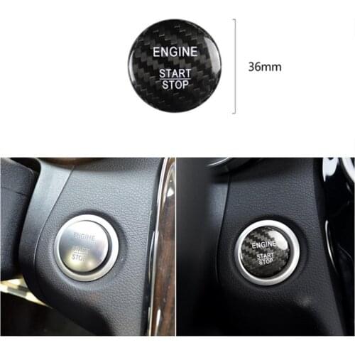 New Car Styling Sticker Carbon Fiber Engine Start Stop Key Protection Cover For Benz C Class C200l Gla200 Glc260 W204 W117 W238