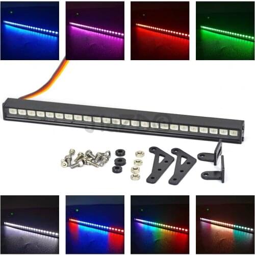 Suitable for 1/10 analog climbing vehicle JEEP SCX10 II AXIAL 155MM white red blue purple metal top row lights CH3 control LED