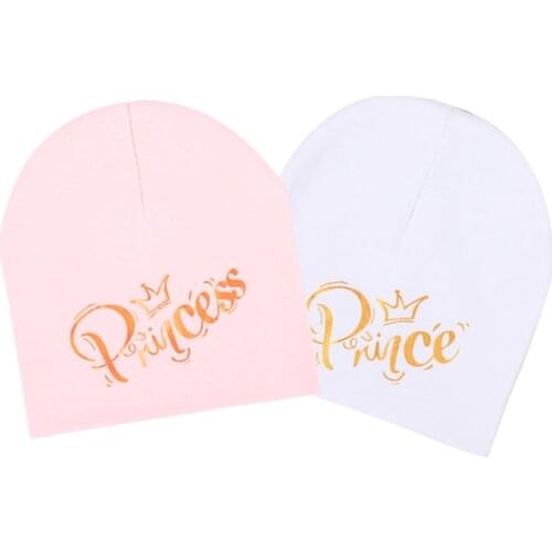 Children Fashion Golden Letter Princess Prince Crown Cotton Beanie Baby Hat For Kids Girls Boys Caps Newborn Infant Bonnet