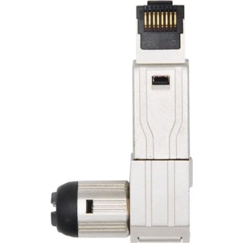 5 Pcs RJ45 Full Shielded Zinc-Alloy Field Plug 90 Degree Angled Cat7 STP Field Termination Connector Toolless Type