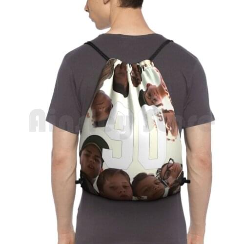 Deff-Soul 90S Print Backpack Drawstring Bags Gym Bag Waterproof Movies Tribute