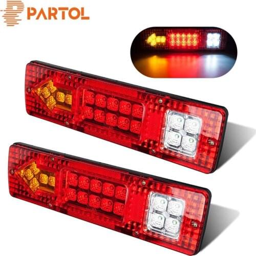 LED Trailer Light Indicator Stop Reverse Tailight Rectangle Red Yellow White For Trucks Utes Caravans Campers Buses Vans