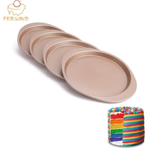 Carbon Steel Layers Cake Pan Set 6/8 Inch Rainbow Cake Pan/Mold Set Heavy Duty Circle Round Baking Mould/Tray C135