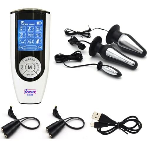 USB charging Two Output Electric Shock High Performance Host Medical Themed Toys Electro Shock Anal Plug Sex Toy