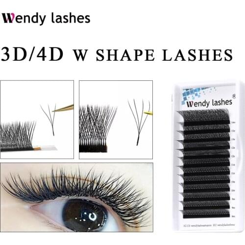 W Shape Eyelash Extensions 3D Premade Volume Fan Lashes W Style Lashes Comfortable New Faux Mink Volume Lashes Natural Eyelash