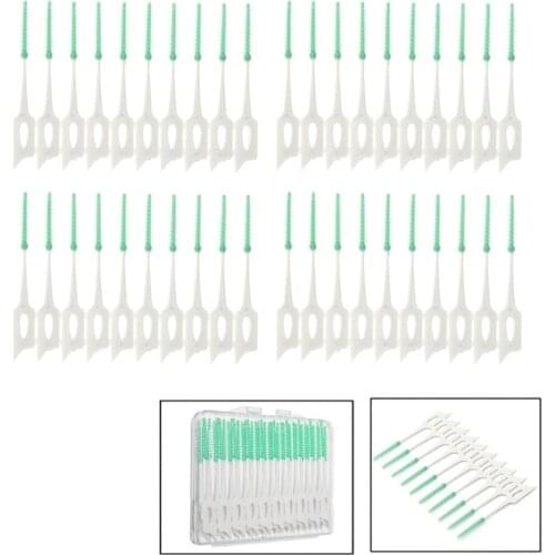 Y1UF New 40Pcs Soft Clean Between Interdental Floss Brushes Dental Oral Care Tool