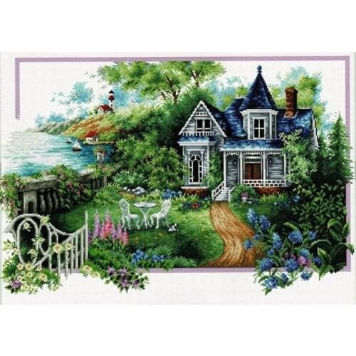 Gold Collection Embroidery Summer Comes Cross Stitch Patterns Flowers with 100% Cotton Flosses & Free Shipping for Wall Decor