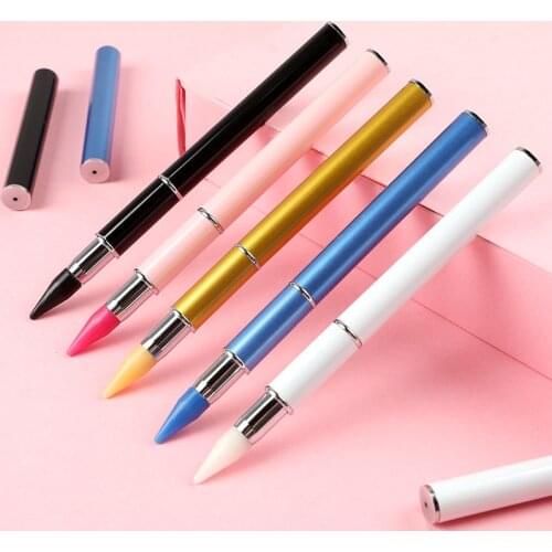 1pc Dual-ended Nail Dotting Pen Crystal Beads Handle Rhinestone Studs Picker Wax Pencil Manicure Powder Nail Art Tools NAB002
