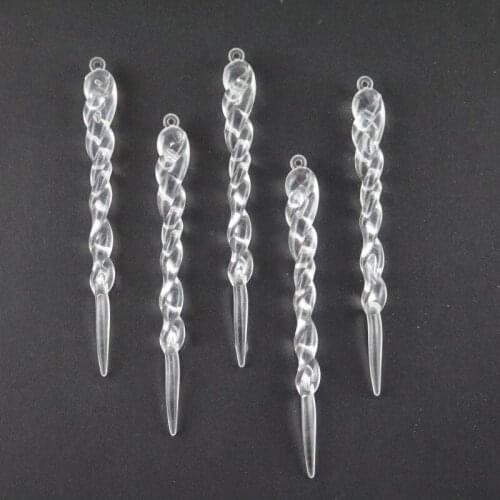 10pcs/set 13cm Simulation Ice Xmas Tree Hanging Ornament Fake Icicle Prop For Winter Frozen Party Christmas Tree Hanging Home De