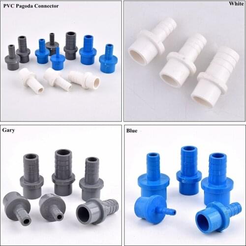 2pc 25-12/16/20mm PVC Pagoda Connector Garden Watering Water Pipe Joint Fittings Irrigation System Tube Aquarium Hose Adapter
