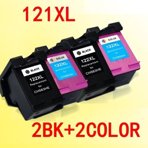 4x ink cartridges compatible for121 for 121 121xl Deskjet 1000 1050A 2000 2050 2050A 3000 3050 3050A 1510 printer