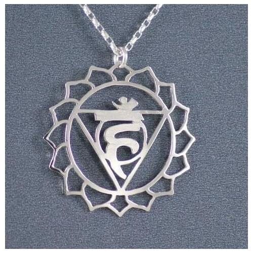 10pcs 5th Chakra, also known as the Throat Chakra Vishuddha necklace ,the pendant stands for speech and self-expression