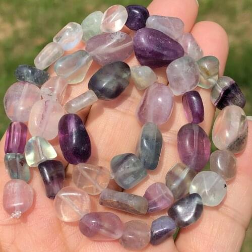 8-10mm Natural Irregular Colorful Fluorite Quartz Loose Spacer Genuine Stone Beads For Jewelry Making DIY Bracelet Accessories