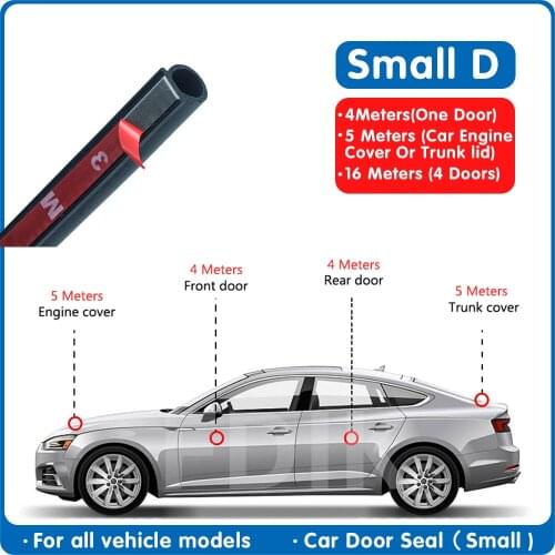 Car Door Seal Small D Weather Strip Car Rubber Strip Seal Epdm Seal Auto Rubber Door Seals For Auto Weatherstrip Waterproof