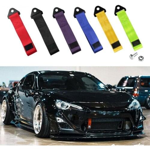 28cm Black Towing Rope High Strength Nylon trailer Tow Ropes Racing Car Universal Tow Eye Strap Tow Strap Bumper Trailer car